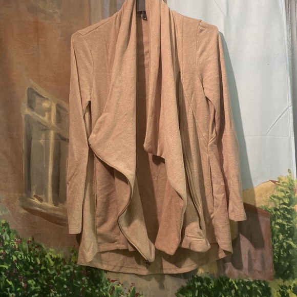 Lipslide Tan zipped cardigan jacket - Picture 4 of 10